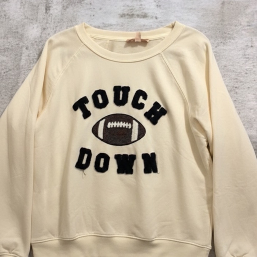 NWT Philosophy Cream Football Touchdown Sweatshirt NWT - Picture 2 of 3